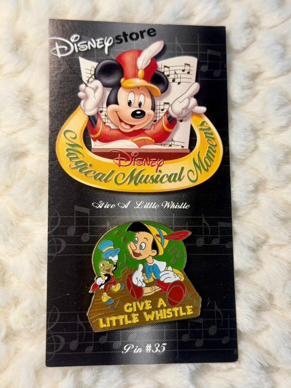 Vintage Disney Store Pin- Pinocchio, Give a Little Whistle
